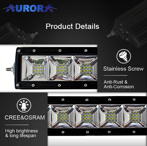 Aurora 10-E12D1 cвітлодіодна LED фара балка 30см 100W ALO-10-E12D1-H фото
