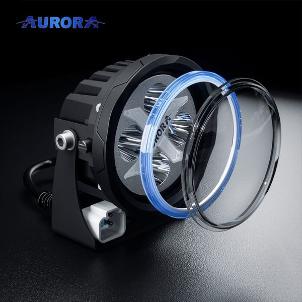 Aurora ALO-R4T3-EW LED фара (2шт.) 10см 40W – ближнього світла, DRL–білий, світлодіодна кругла з денним ходовим вогнем ALO-R4T3-EW-PAIR-H фото