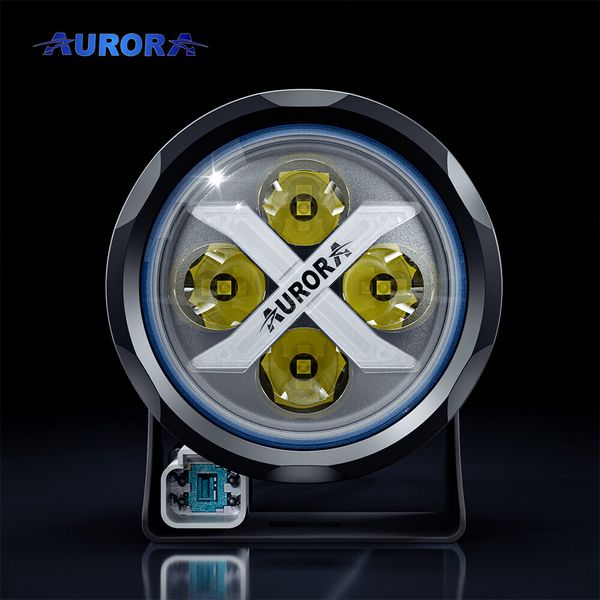 Aurora ALO-R4T3-EA LED фара (2шт.) 10см 40W – ближнего света, DRL–янтарный, светодиодная круглая c дневным ходовым огнём ALO-R4T3-EA-PAIR-H фото